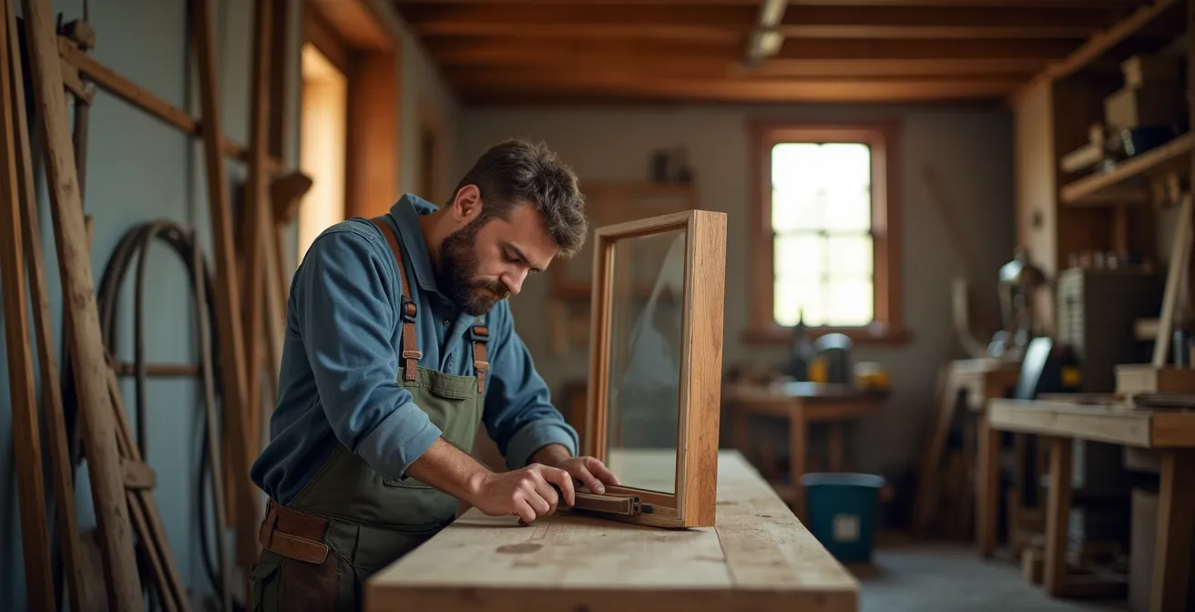 Façade d'un atelier de fenêtres québécois établi avec architecture patrimoniale